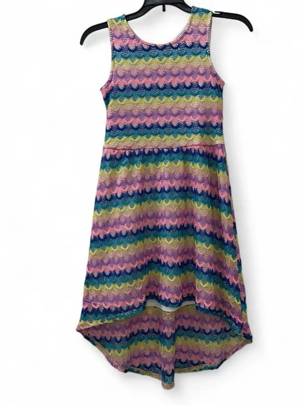 wonder nation Multicolor Chevron High-Low Sleeveless Dress